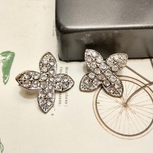 Rhinestone gold tone vintage stud earrings